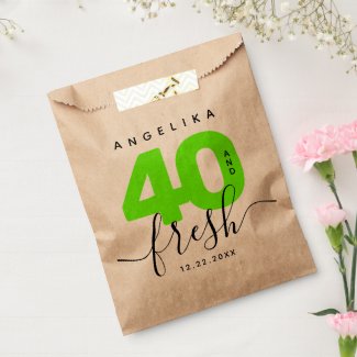Modern Girly Bright Green 40 and Fresh Favor Bag