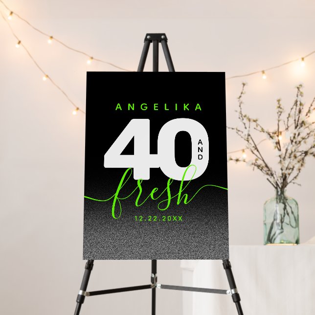 Modern Girly Bright Green 40 and Fresh Foam Board (In Situ (Stand))