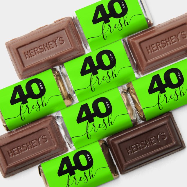 Modern Girly Bright Green 40 and Fresh Hershey's Miniatures (Assorted)