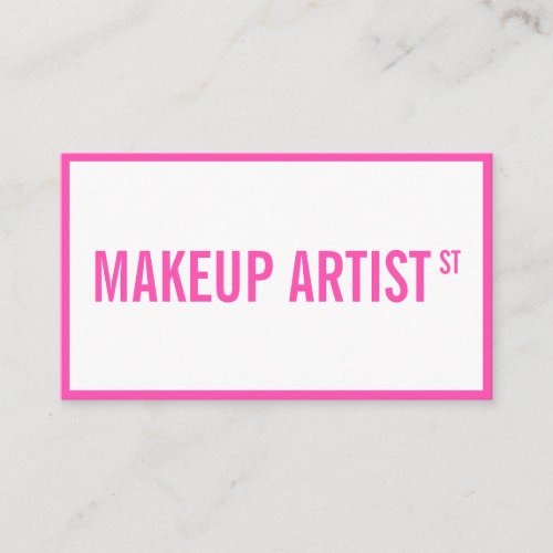 Modern girly bright pink street sign makeup artist business card