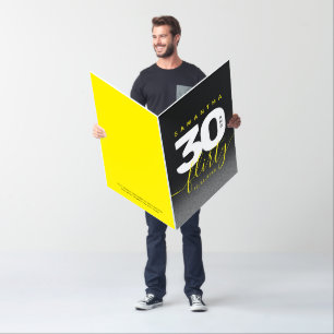 Modern Girly Bright Yellow 30 and Flirty Card