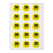Modern Girly Bright Yellow 30 and Flirty Edible Frosting Rounds (Sheet)