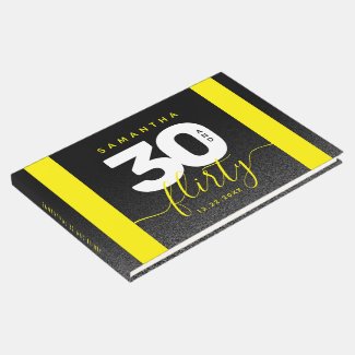 Modern Girly Bright Yellow 30 and Flirty Guest