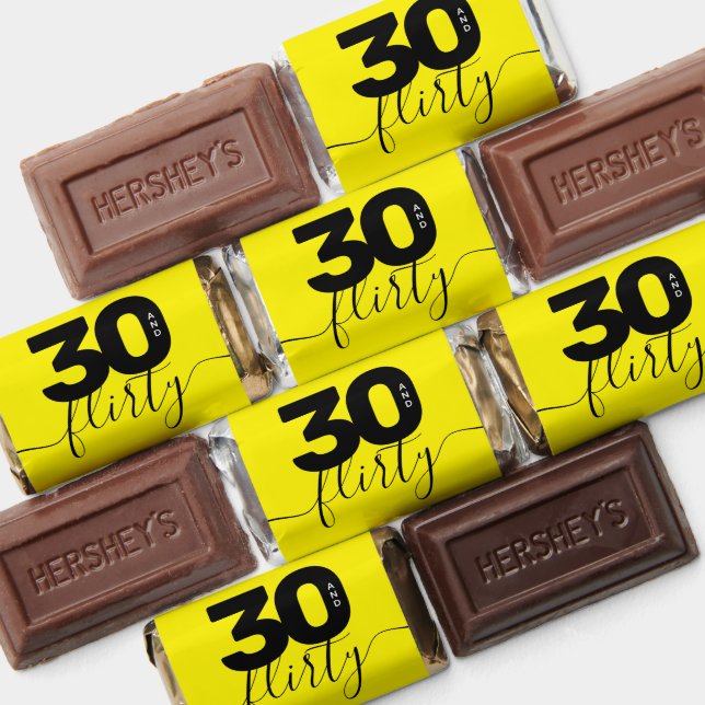 Modern Girly Bright Yellow 30 and Flirty Hershey's Miniatures (Assorted)