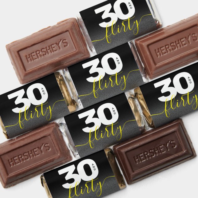 Modern Girly Bright Yellow 30 and Flirty Hershey's Miniatures (Assorted)