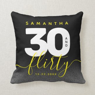 Modern Girly Bright Yellow 30 and Flirty