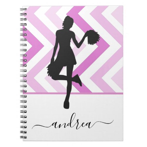 Modern Girly Cheer Pink Cheerleader Cute Name Fun  Notebook