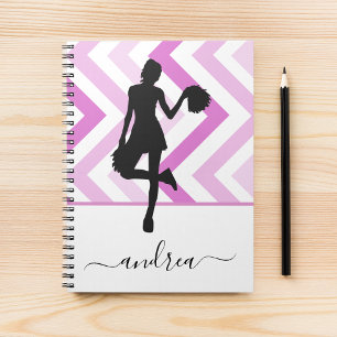 Modern Girly Cheer Pink Cheerleader Cute Name Fun  Notebook