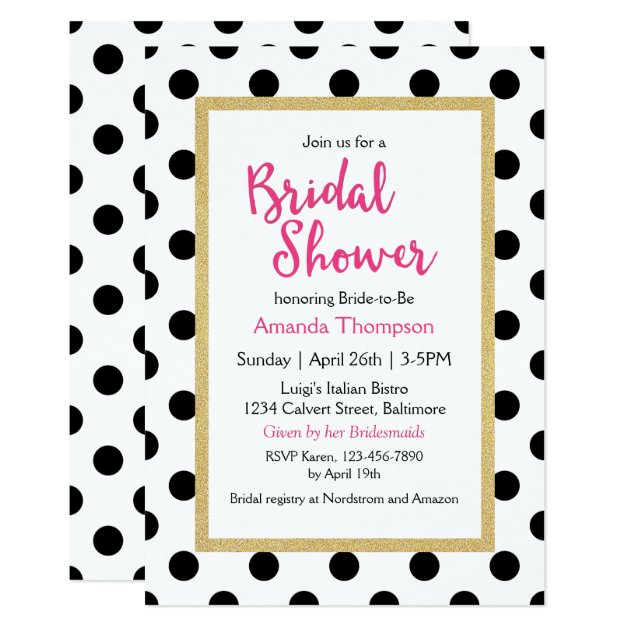 Modern Girly Chic Bridal Shower Invitation