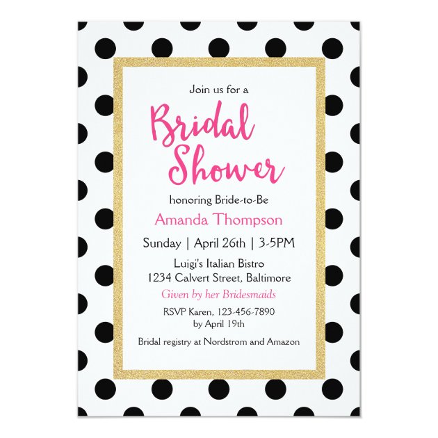 Modern Girly Chic Bridal Shower Invitation