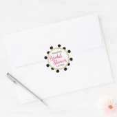 Modern Girly Chic Bridal Shower Classic Round Sticker (Envelope)