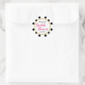 Modern Girly Chic Bridal Shower Classic Round Sticker (Bag)