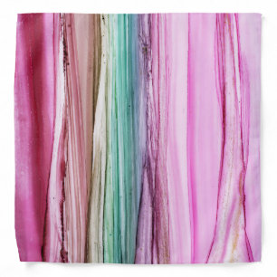 Modern Girly Chic Colorful Watercolor Stripes Bandana