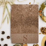 Modern Girly Chic Copper Gold Glitter Name iPad Pro Cover<br><div class="desc">Modern,  girly,  and chic rose gold/copper glitter iPad Pro cover personalized with your monogram in a modern serif font.</div>