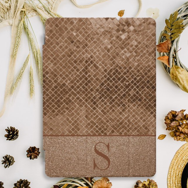 Modern Girly Chic Copper Gold Glitter Name iPad Pro Cover (Creator Uploaded)