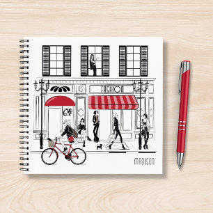 Modern Girly Chic Fashion Personalized Name Notebook