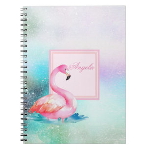 Modern Girly Colorful,Adorable Flamingos Notebook