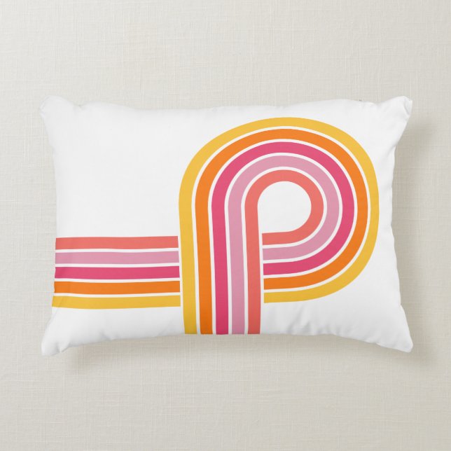 Modern Girly Colors Bold Stripes Pattern Accent Pillow (Front)