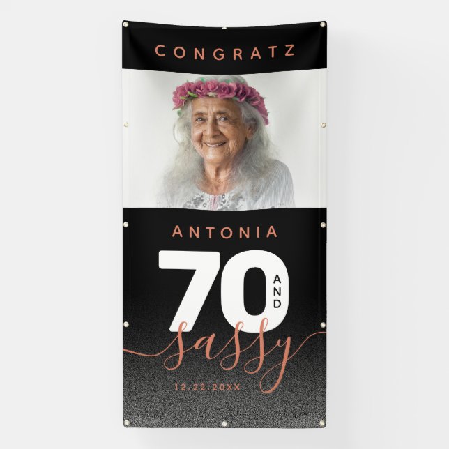 Modern Girly Copper 70 and Sassy Banner (Vertical)