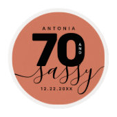 Modern Girly Copper 70 and Sassy Edible Frosting Rounds (Front)