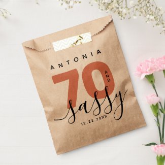 Modern Girly Copper 70 and Sassy Favor Bag