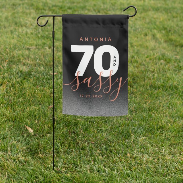 Modern Girly Copper 70 and Sassy Garden Flag (In SItu)