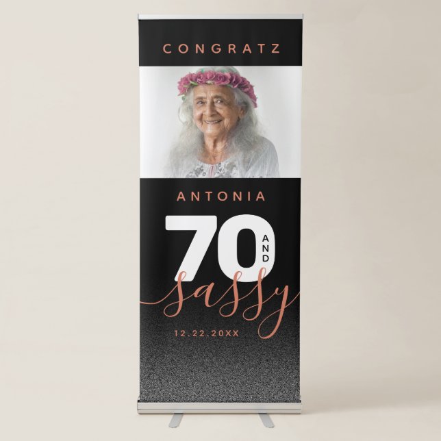 Modern Girly Copper 70 and Sassy Retractable Banner (Front)