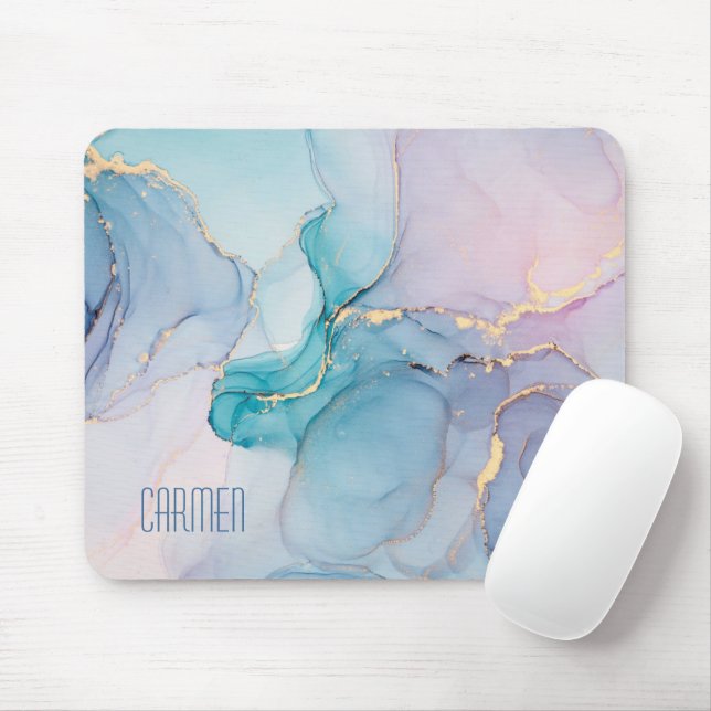 Modern Girly Elegant Simple Name Mouse Pad (With Mouse)