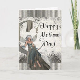 Modern girly fairy mothers day card