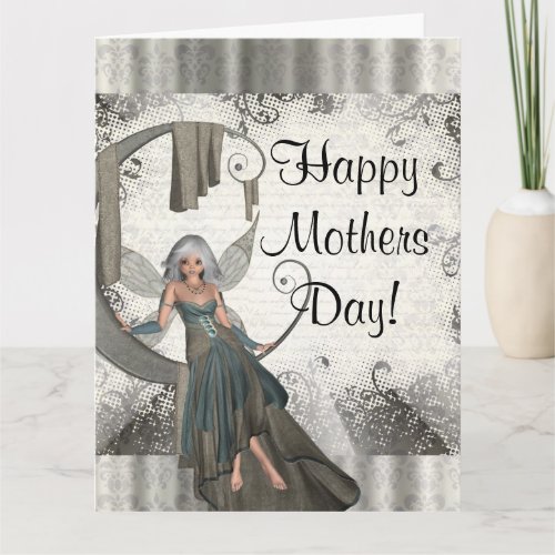 Modern girly fairy mothers day card