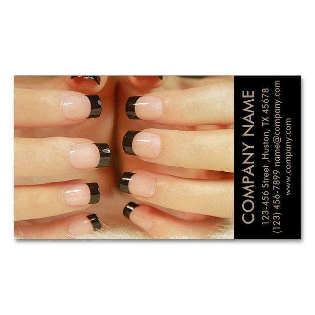 modern girly fashion beauty SPA nail salon Business Card Magnet (Front)