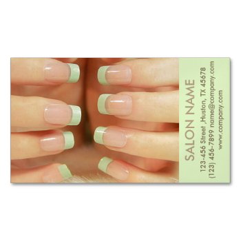 Modern Girly Fashion Beauty Spa Nail Salon Magnetic Business Card by businesscardsdepot at Zazzle
