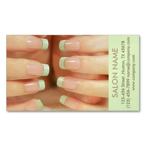 modern girly fashion beauty SPA nail salon Magnetic Business Card