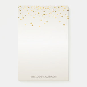 Modern Girly Faux Gold Confetti -Personalized Post-it Notes