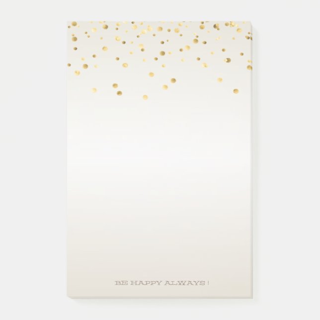 Modern Girly Faux Gold Confetti   -Personalized Post-it Notes (Front)