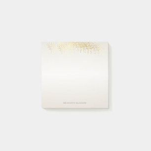 Modern Girly Faux Gold Confetti -Personalized Post-it Notes