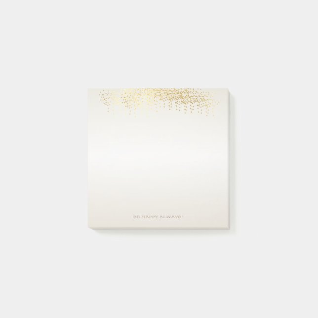Modern Girly Faux Gold Confetti   -Personalized Post-it Notes (Front)