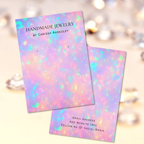 Modern Girly Faux Holographic Earring Display Card