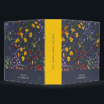 Modern girly floral colorful name navy blue 3 ring 3 ring binder<br><div class="desc">Modern girly floral colorful and navy blue personalized name and company name / year in review simple classy folder design.</div>