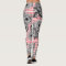 Modern Girly Flowers Leaves and White Pink Stripes