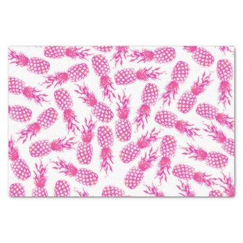 Modern Girly Fuchsia Cute Pineapple Pattern Tissue Paper by pink_water at Zazzle