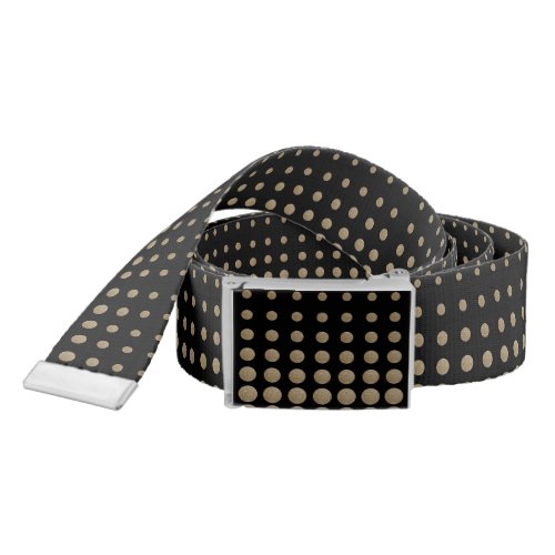 modern girly geometric black gold polka dots belt