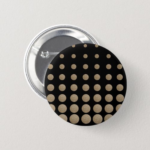 modern girly geometric black gold polka dots button