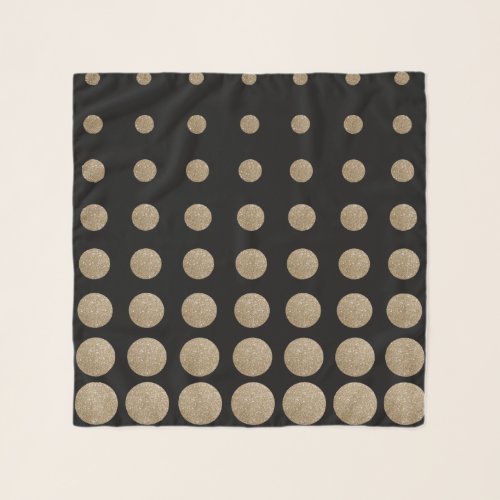 modern girly geometric black gold polka dots scarf
