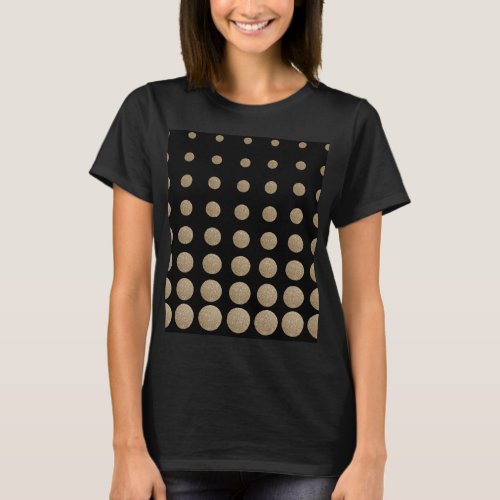 modern girly geometric black gold polka dots T_Shirt