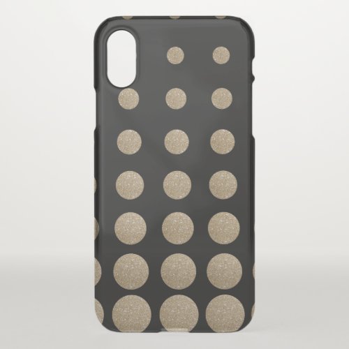 modern girly geometric black gold polka dots iPhone XS case