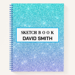Modern Girly Glitter Sketchbook Notebook