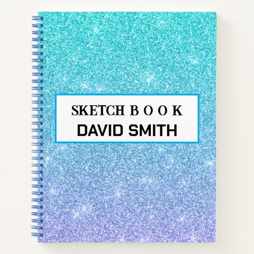 Modern Girly Glitter Sketchbook Notebook