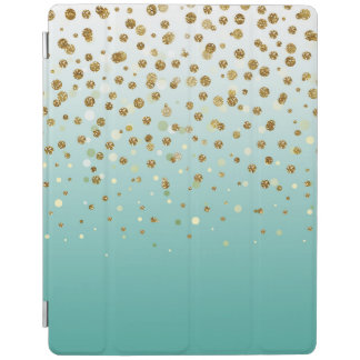 Modern Girly gold glitter confetti Blue Gradient  iPad Smart Cover