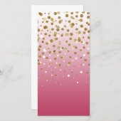 Modern Girly gold glitter confetti Pink Gradient (Front/Back)